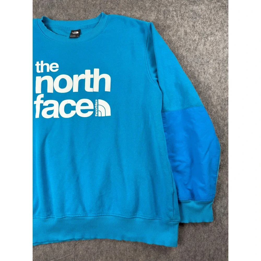 The North Face Sweatshirt Mens XXL Blue Cotton Fleece Pullover Logo Gorpcore XXL